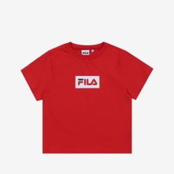 Fila Slim Crop - Naisten Poolopaita - TummanPunainen | FI-43423